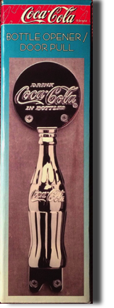 7801-2 € 25,00 coca cola opener tevens als deurklink te gebruiken ( 2x rood doosje)